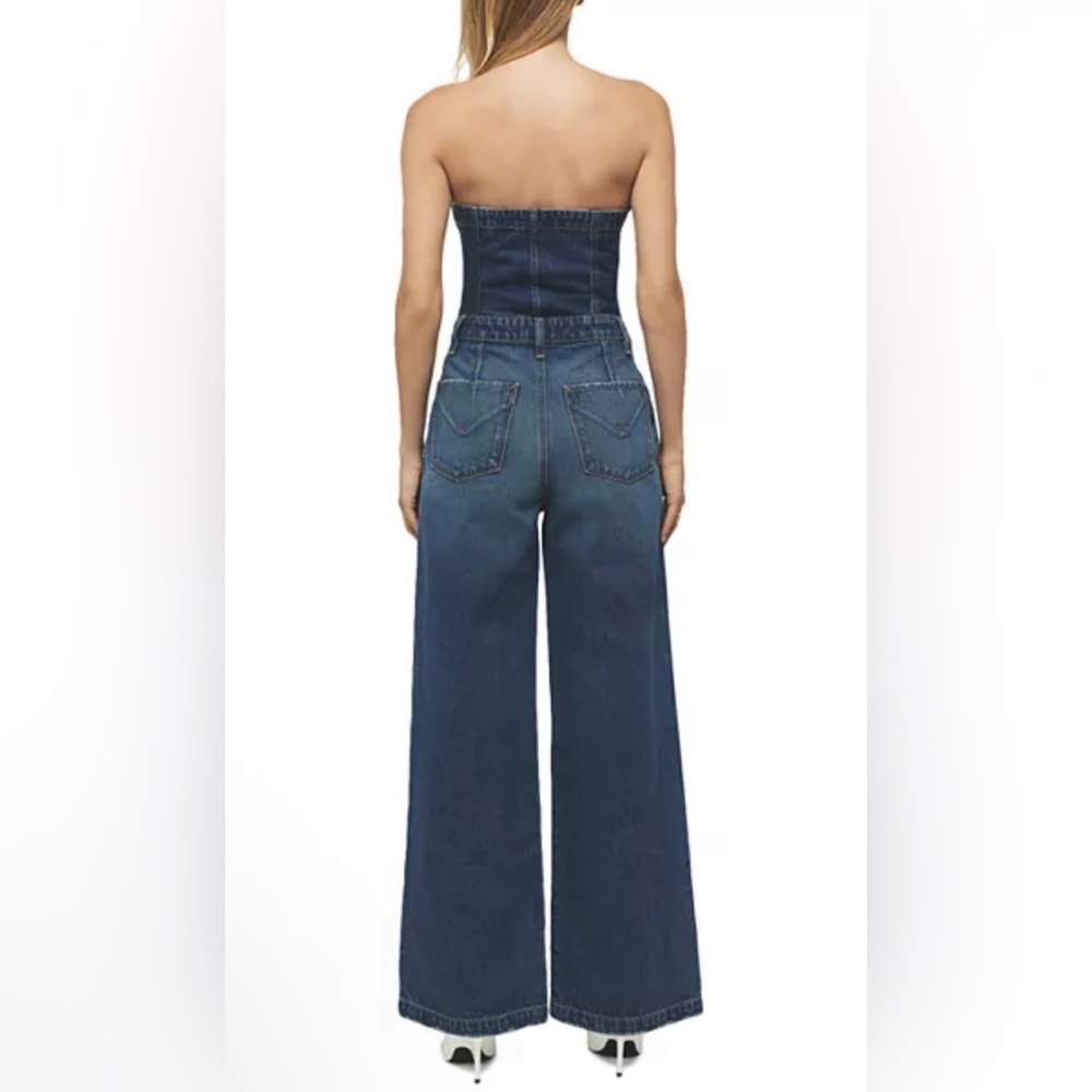 NWT Hudson The Creator Sweetheart Denim Wide Leg Jumpsuit in Stone Blue. Size 25 - Picture 3 of 15